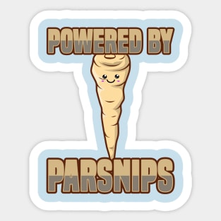 Powered By Parsnips - Vegan Kawaii Parsnip Sticker